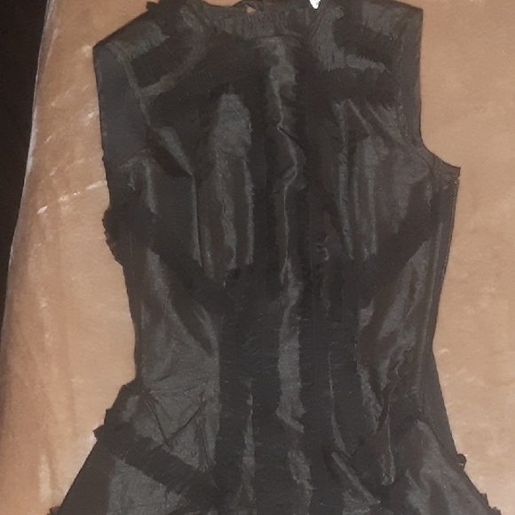 Lip Service Tops - Elegant Black Ruffled Corset